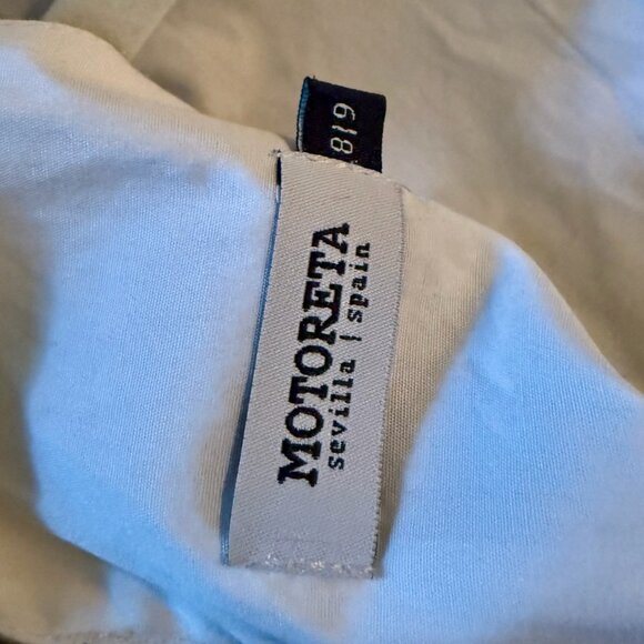 Green Motoreta Child's Dress, "Vega Dress Green & White Geometric Print" - Picture 7 of 8